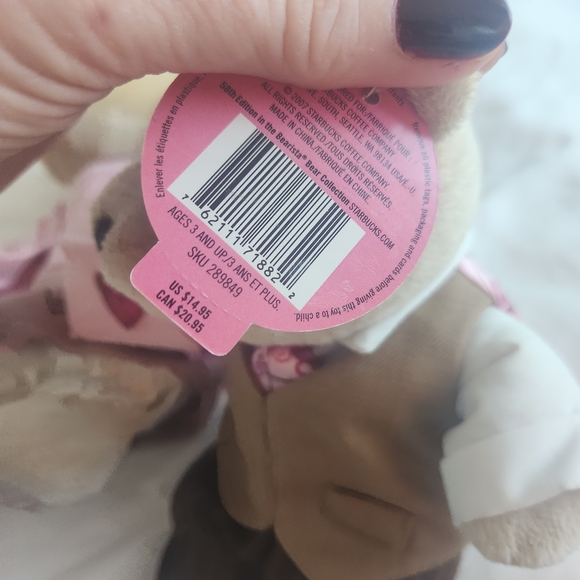 2007 Starbucks Bearista Bear Collection 58th 59th Valentines Day 9" Plush Set - Picture 5 of 15
